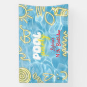 Pool summer neon vibes birthday party spandoek (Verticaal)