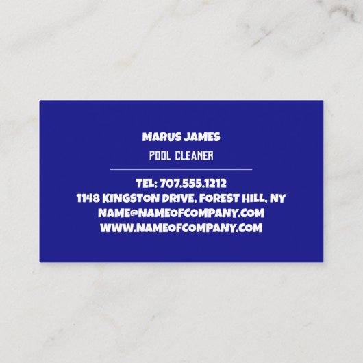 Pool Swimmer Design, Swimming Pool reiner Visitekaartje (Achterkant)