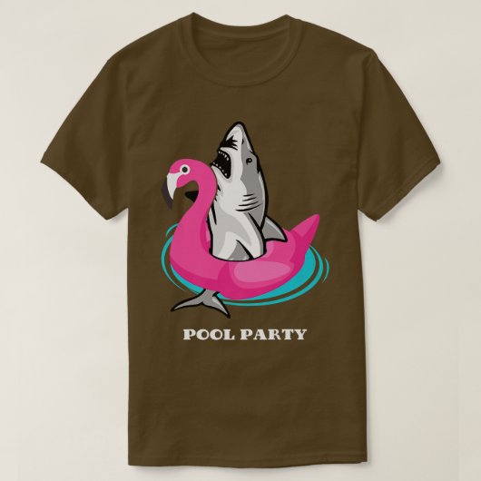 Pool Swimming Party Unicorn Float Funny Shark Love T-shirt (Design voorkant)