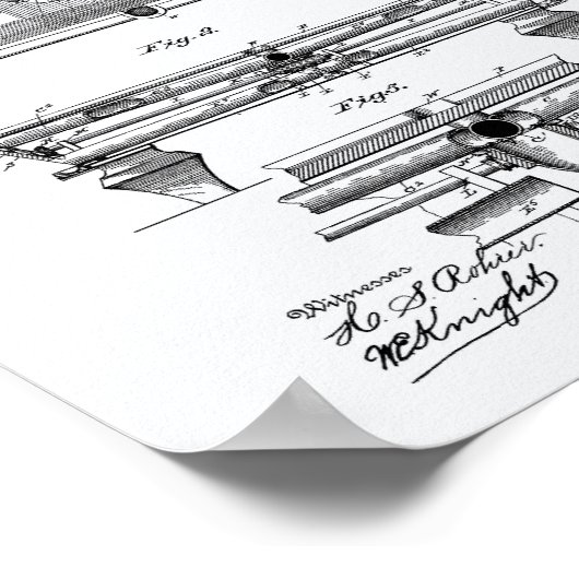 Pool Tabel 1889 Whitepaper over patenten Poster (Hoek)
