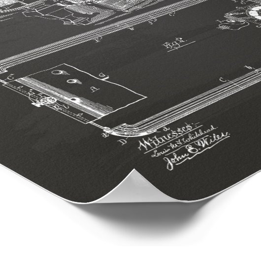 Pool Tabel 1892 Kunstalkbord voor octrooien Poster (Hoek)