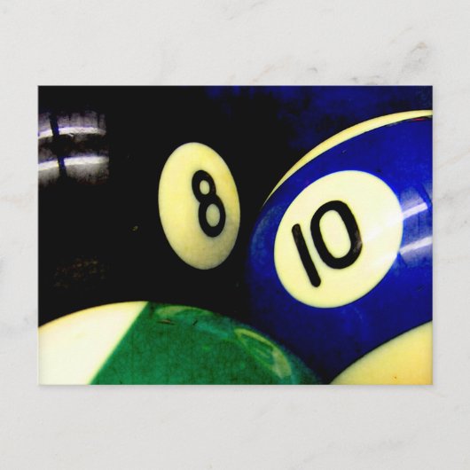 Pool Table Balls Grunge Style Briefkaart (Voorkant)