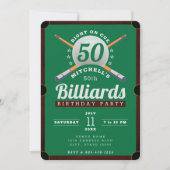 Pool Table Biljart 50ste Verjaardag Party Kaart (Voorkant)