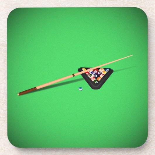 Pool Table Cue Stick en Balls Bier Onderzetter (Voorkant)