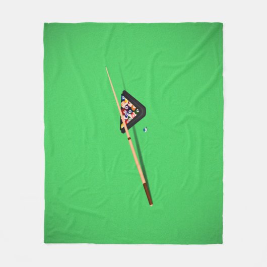Pool Table Cue Stick en Balls Fleece Deken (Voorkant)