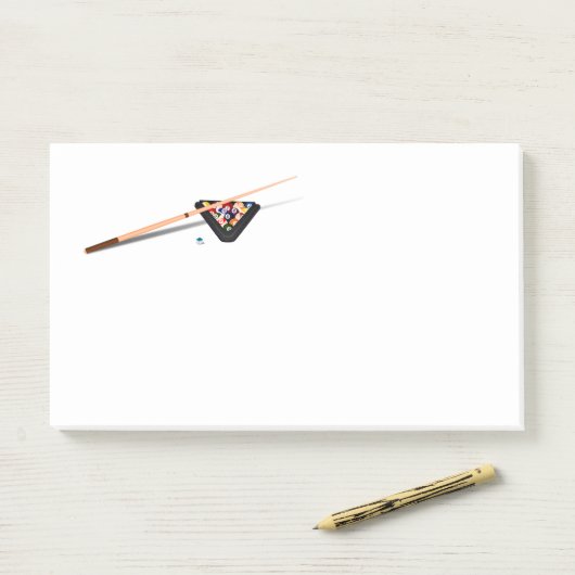 Pool Table Cue Stick en Balls Post-it® Notes (Op bureau)