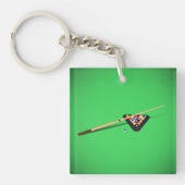 Pool Table Cue Stick en Balls Sleutelhanger (Voorkant)