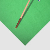 Pool Table Cue Stick en Balls Tissuepapier (Detail)