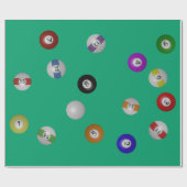 Pool Table en Balls Cadeaupapier (Vlak)