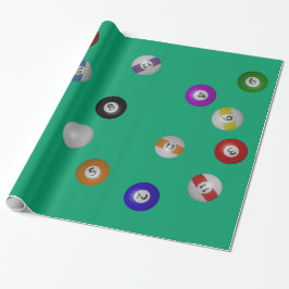 Pool Table en Balls Cadeaupapier