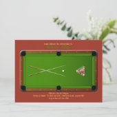 Pool Table Invitation Kaart (Staand voorkant)