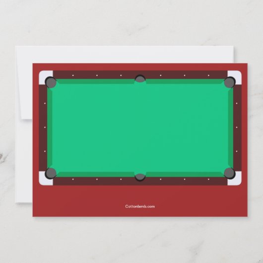 Pool Table Invitation Kaart (Achterkant)