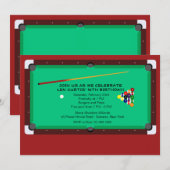 Pool Table Invitation Kaart (Voorkant / Achterkant)