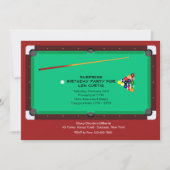 Pool Table Invitation Kaart (Voorkant)