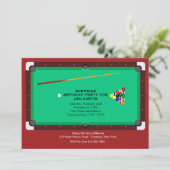 Pool Table Invitation Kaart (Staand voorkant)