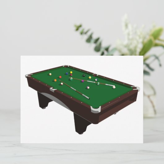 Pool Table Invitations Kaart (Staand voorkant)
