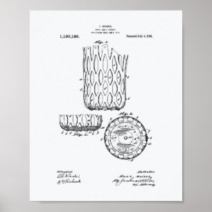 Pool Table Pocket 1916 Patent Art - Witboek Poster