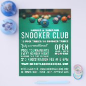 Pool Table, Pool Club, Snooker Club Adverteren Flyer (Enkel)