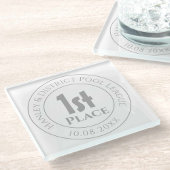 Pool Team Pool League 1st Prize Trophy Award Glazen Onderzetter