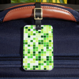 Pool Tegels, Groene Mozaïek Tegels, Geometrisch Pa Bagagelabel