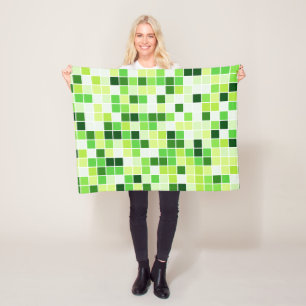 Pool Tegels, Groene Mozaïek Tegels, Geometrisch Pa Fleece Deken