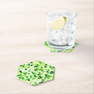 Pool Tegels, Groene Mozaïek Tegels, Geometrisch Pa Kartonnen Onderzetters