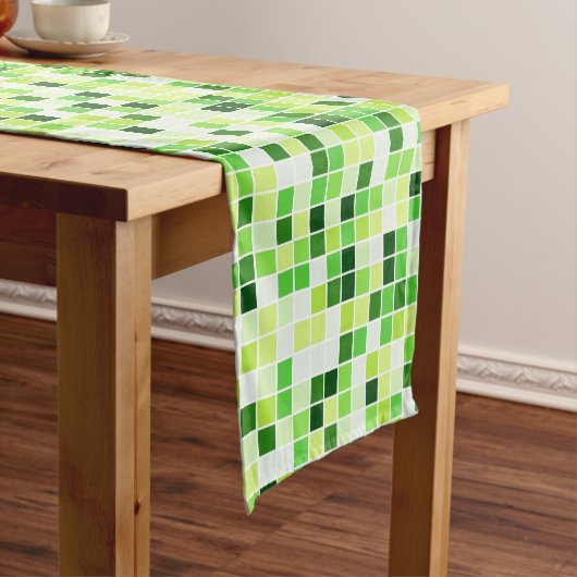 Pool Tegels, Groene Mozaïek Tegels, Geometrisch Pa Korte Tafelloper (Voorbeeld)