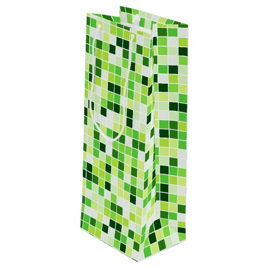 Pool Tegels, Groene Mozaïek Tegels, Geometrisch Pa Wijn Cadeautas (Achterkant Gekanteld)