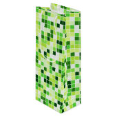 Pool Tegels, Groene Mozaïek Tegels, Geometrisch Pa Wijn Cadeautas (Voorkant Gekanteld)