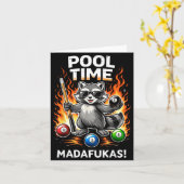Pool Time Madafakas Grappige Wasbeer Biljart Spele Kaart (Gele Bloem)