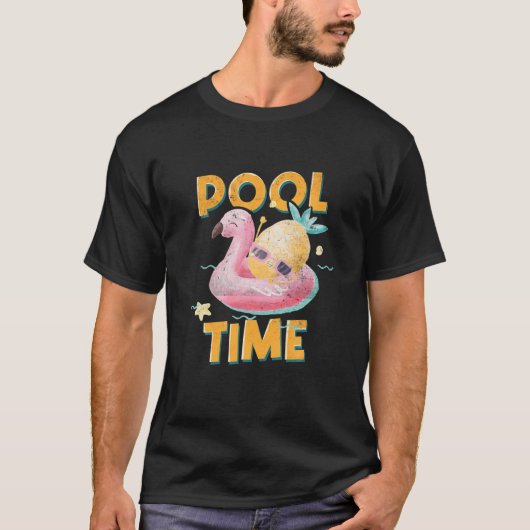 Pool Time Ocean Swimmer Funny Swimming Pool T-shirt (Voorkant)