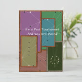 Pool Tournament Billiards Competition Pool Tables Kaart (Staand voorkant)