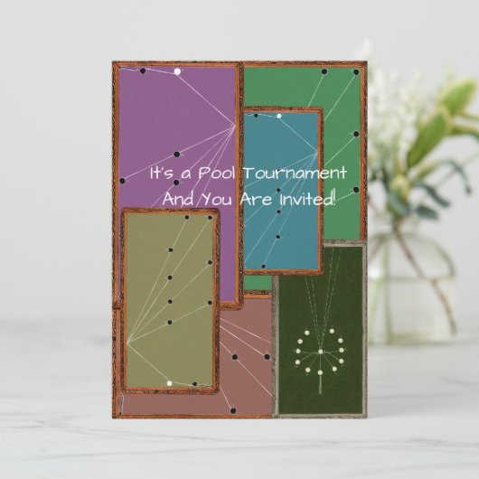 Pool Tournament Billiards Competition Pool Tables Kaart (Staand voorkant)
