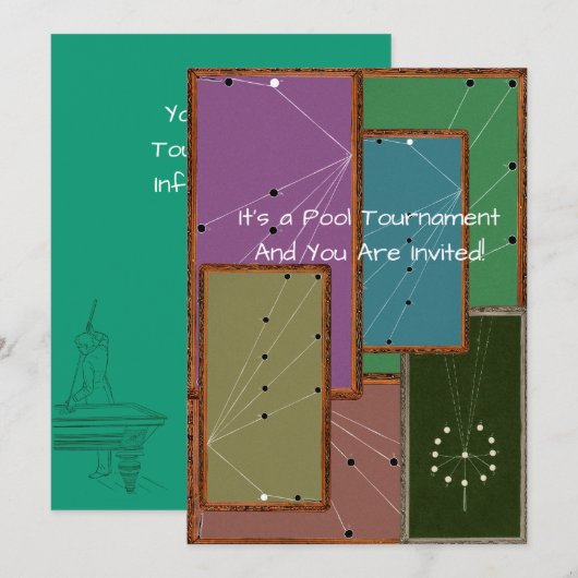 Pool Tournament Billiards Competition Pool Tables Kaart (Voorkant / Achterkant)