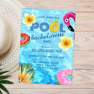 Pool Tropical Water Summer Bachelorette Kaart