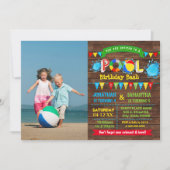 Pool verjaardag bash broers en zussen gecombineerd kaart (Voorkant)