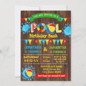 Pool verjaardagsbassins gecombineerd hout kaart (Voorkant)