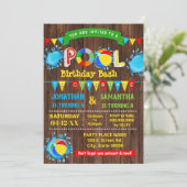 Pool verjaardagsbassins gecombineerd hout kaart (Staand voorkant)