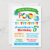 Pool verjaardagsfeest zomerbaard kaart (Voorkant)