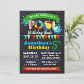 Pool verjaardagsfeest zomerbaskbord kaart (Staand voorkant)