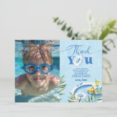 Pool verjaardagsfeestfoto dank u kaart (Staand voorkant)