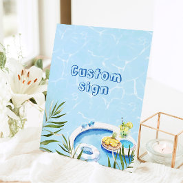Pool verjaardagsfeestje Custom Reclamebord Met Voetstuk