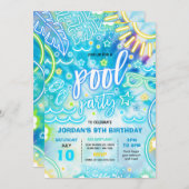 Pool Verjaardagsfeestje Slide Splash Pad Tie Dye G Kaart (Voorkant / Achterkant)