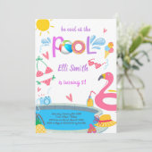 Pool Verjaardagsfeestuitnodiging Kaart (Staand voorkant)