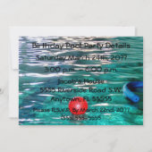 Pool Verjaardagsfeestuitnodiging Kaart (Achterkant)