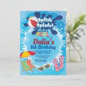 Pool verjaardagsuitnodiging kaart (Staand voorkant)