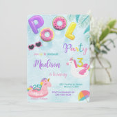 Pool verjaardagsuitnodiging kaart (Staand voorkant)
