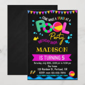 Pool verjaardagsuitnodiging Pool party Girl water  Kaart (Voorkant / Achterkant)