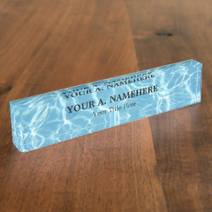 Pool Water Desk Name plate Naambordje