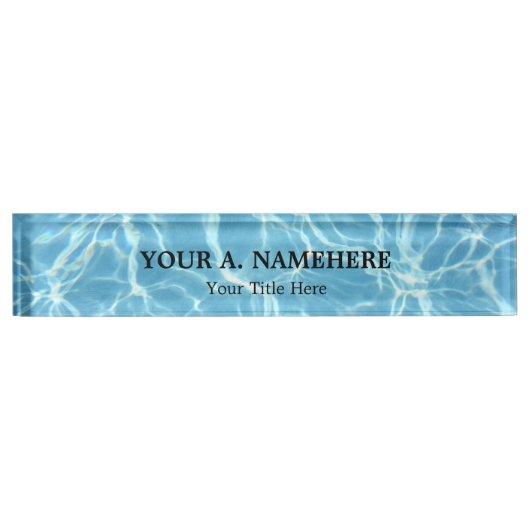 Pool Water Desk Name plate Naambordje (Voorkant)